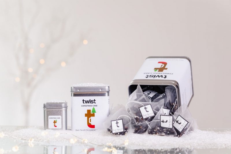 Christmas Cake Tea Caddies with Teabags