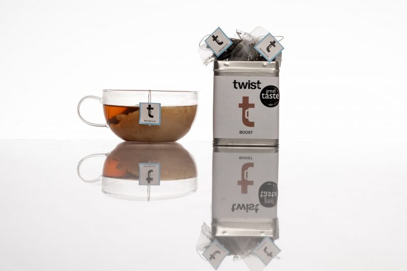 Boost image of caddy with teabags blends