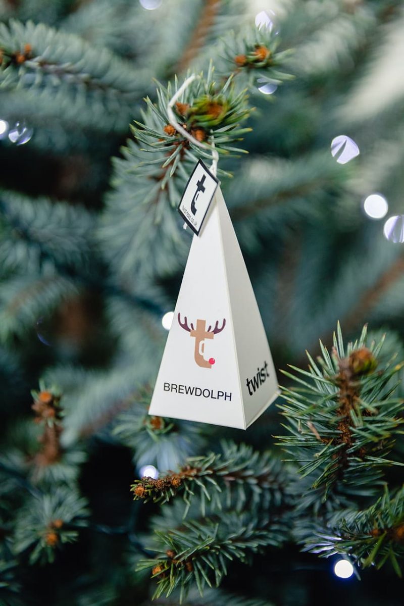 Tea Pyramid Hung On Christmas Tree
