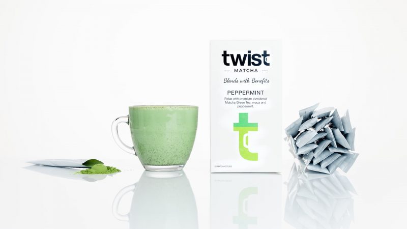 Twist Teas Peppermint Matcha Tea Sticks Brewed