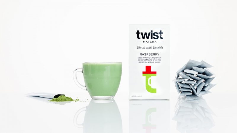 Twist Teas Raspberry Matcha Tea Sticks Brewed