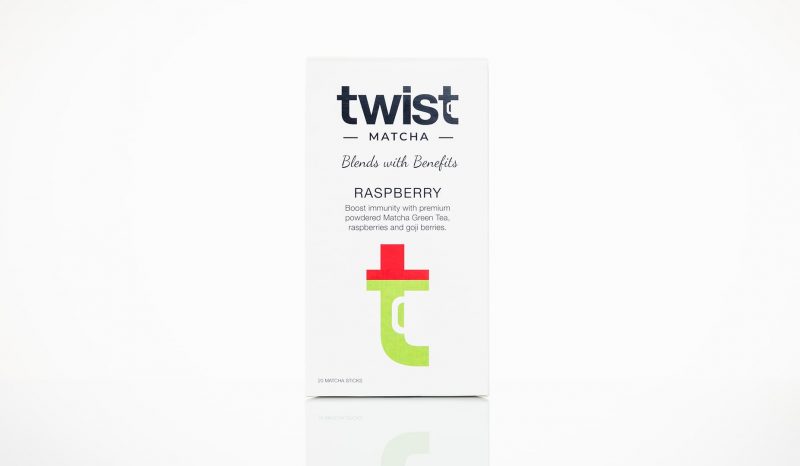 Twist Teas Raspberry Matcha Tea Sticks Retail Packaging