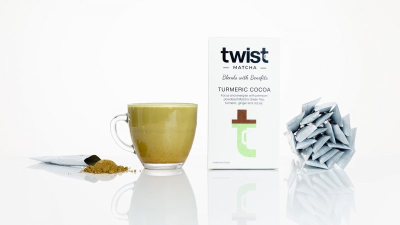 Twist Teas Turmeric Cocoa Matcha Tea Sticks Brewed