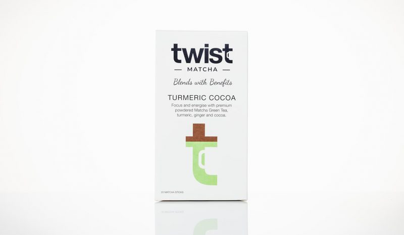 Twist Teas Turmeric Cocoa Matcha Tea Sticks Retail Packaging