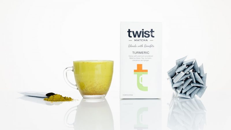 Twist Teas Turmeric Matcha Tea Sticks Brewed