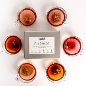 Fruit & Herbal Teas in Six Section Tea Caddy