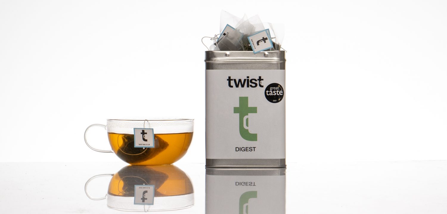 Twist Teas recommended Digestion Tea, which tastes delicious and also aids digestion.